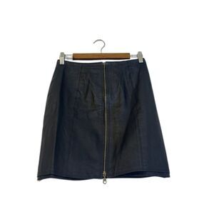 VTG Styleworks Genuine Leather Mini Skirt Womens 8 Biker Retro Grunge Zip 90s